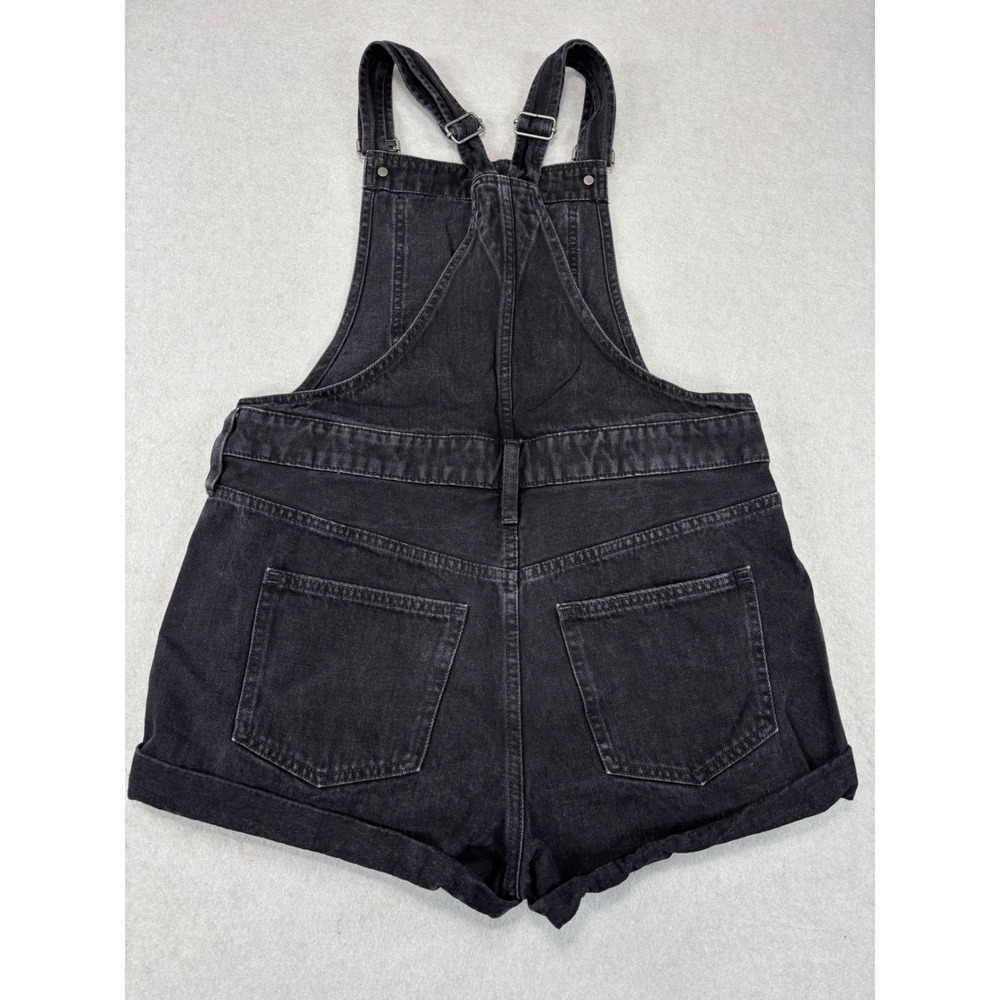 Madewell High Rise Washed Black Denim Adirondack Short Overalls size‎ M - Picture 7 of 8